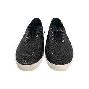 Keds Champion Black Glitter Sneakers Womens Low Top Lace Up Shoes, 11